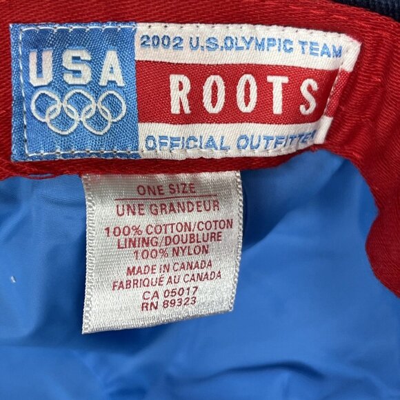 Roots Hat Blue Ball Cap 2002 Winter Olympic Games Team USA Cotton Hook N Loop - Picture 10 of 12